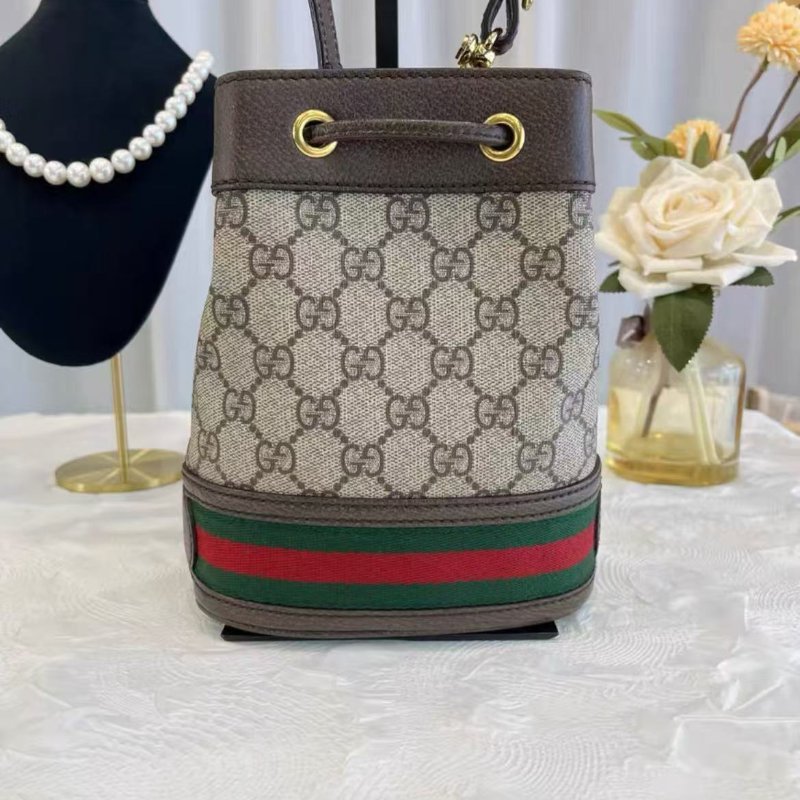 Gucci Ophidia 老花mini水桶包 99新 15.5*19*9 配件塵袋-5