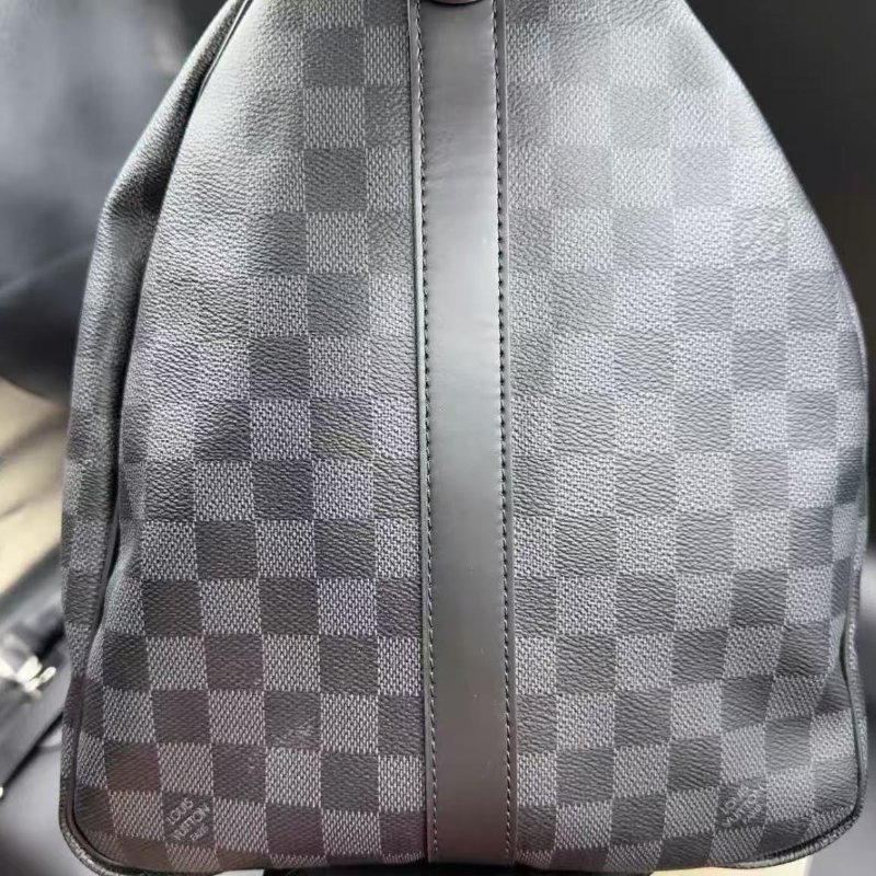 Lv Keepall 55 黑色棋盤格旅行袋 全新 配件塵袋-3