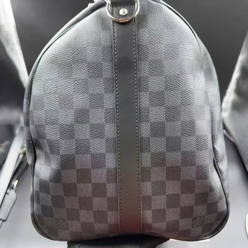 Lv Keepall 55 黑色棋盤格旅行袋 全新 配件塵袋-4
