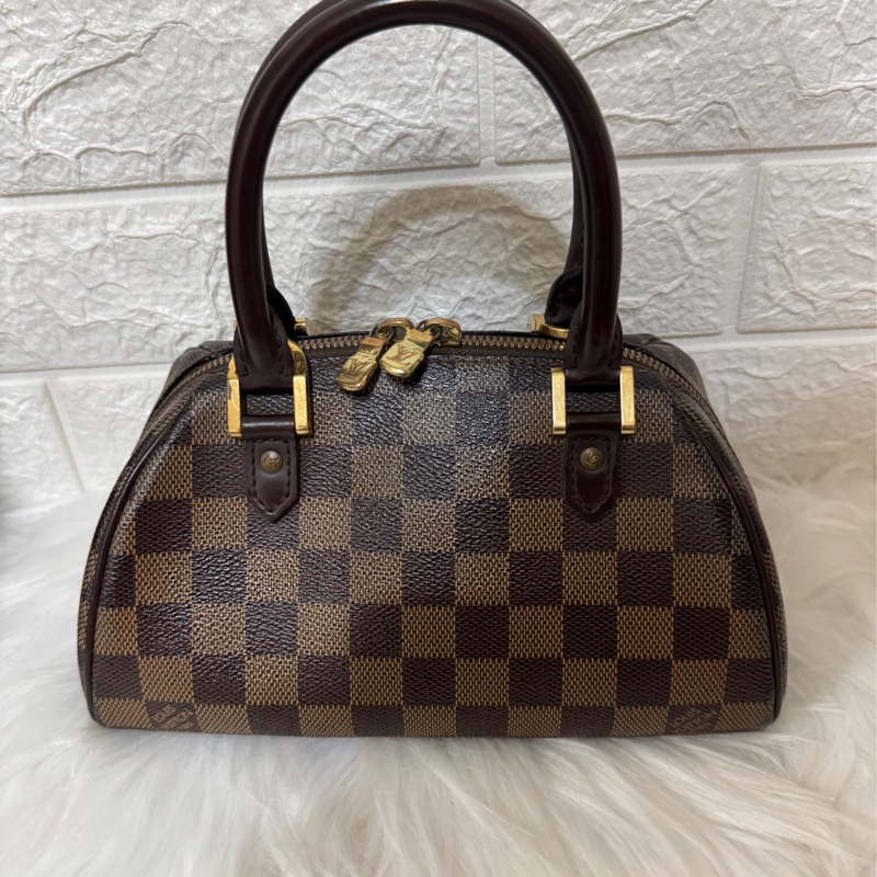 Lv LOUIS VUITTON MINI RIBERA N41436棋盤格小元寶手提包-0