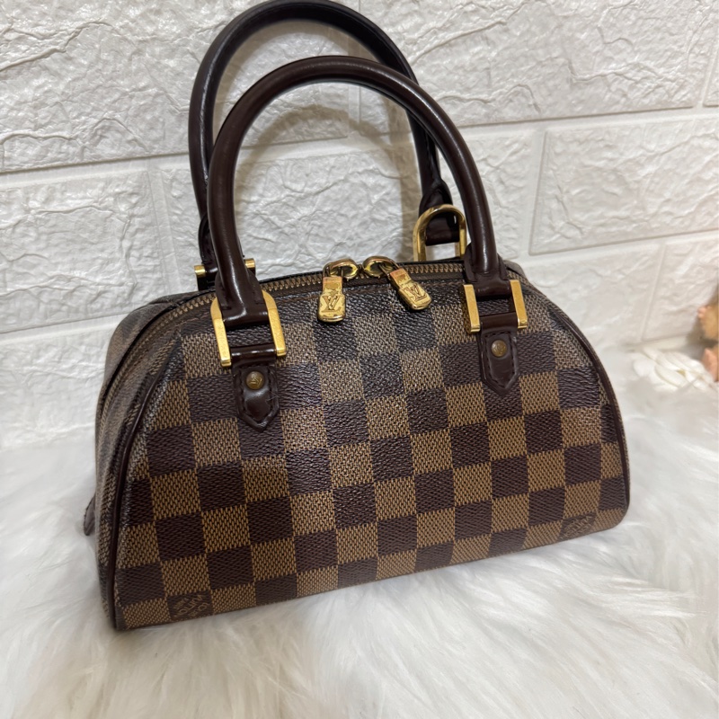 Lv LOUIS VUITTON MINI RIBERA N41436棋盤格小元寶手提包-8