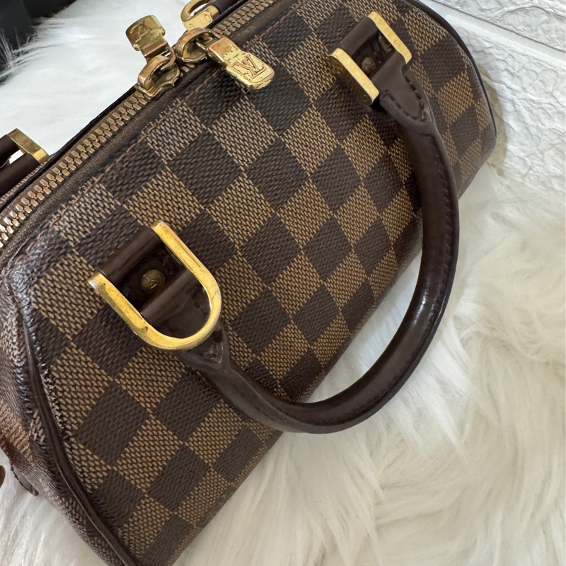 Lv LOUIS VUITTON MINI RIBERA N41436棋盤格小元寶手提包-19