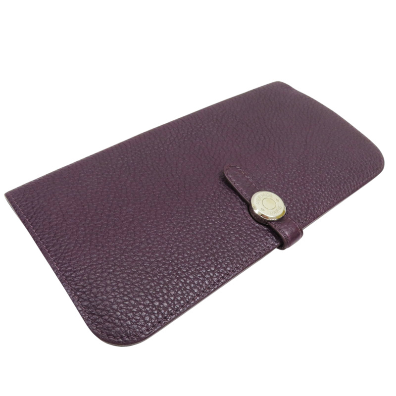 黑加侖紫 TC牛皮 Dogon 長夾 口O刻-2