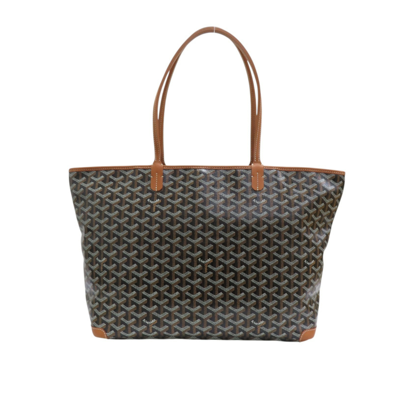 棕色 Goyardine帆布 牛皮 Artois MM 托特包 肩背包【GOYARD 高雅德】 SOA020252-1