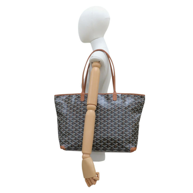 棕色 Goyardine帆布 牛皮 Artois MM 托特包 肩背包【GOYARD 高雅德】 SOA020252-9