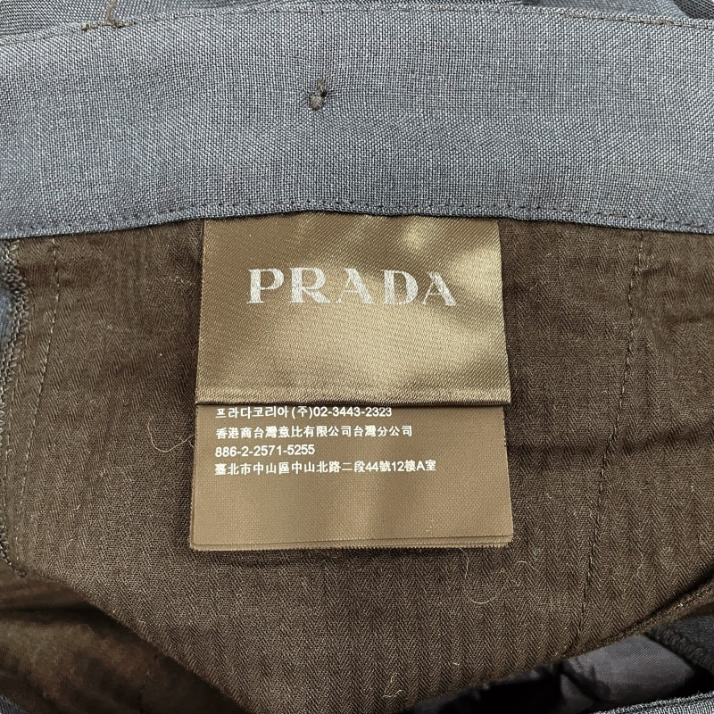 PRADA 普拉達 西裝褲 馬海毛 深藍色-6