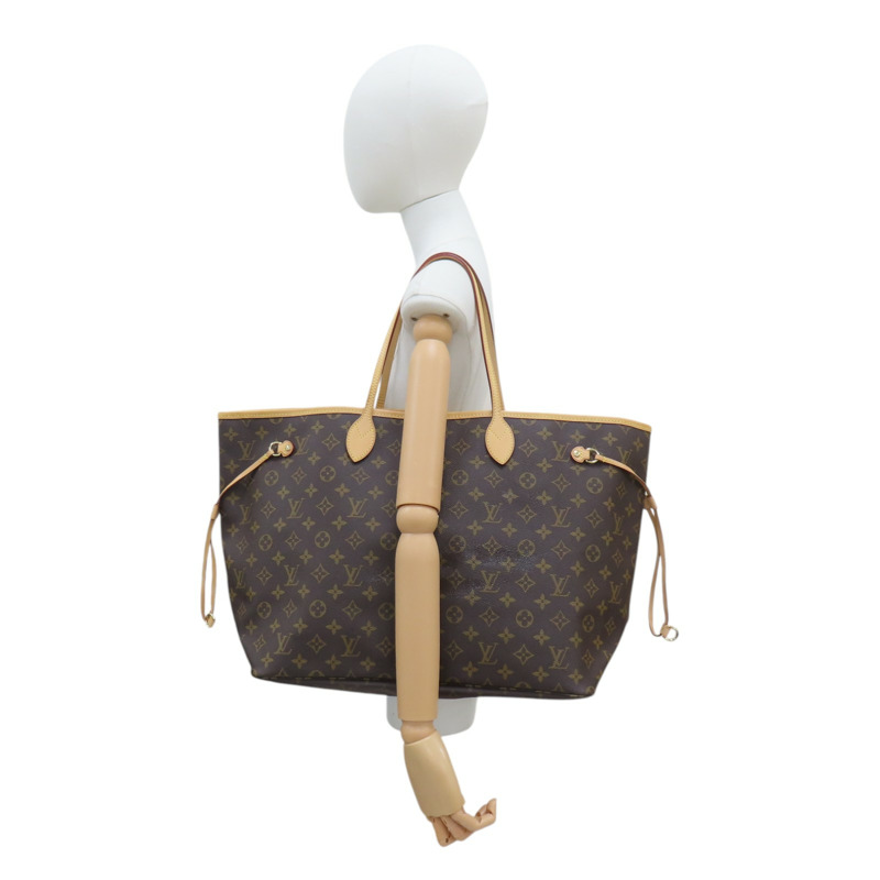 棕色 原花 帆布 NeverFull GM 托特包 M40157-10