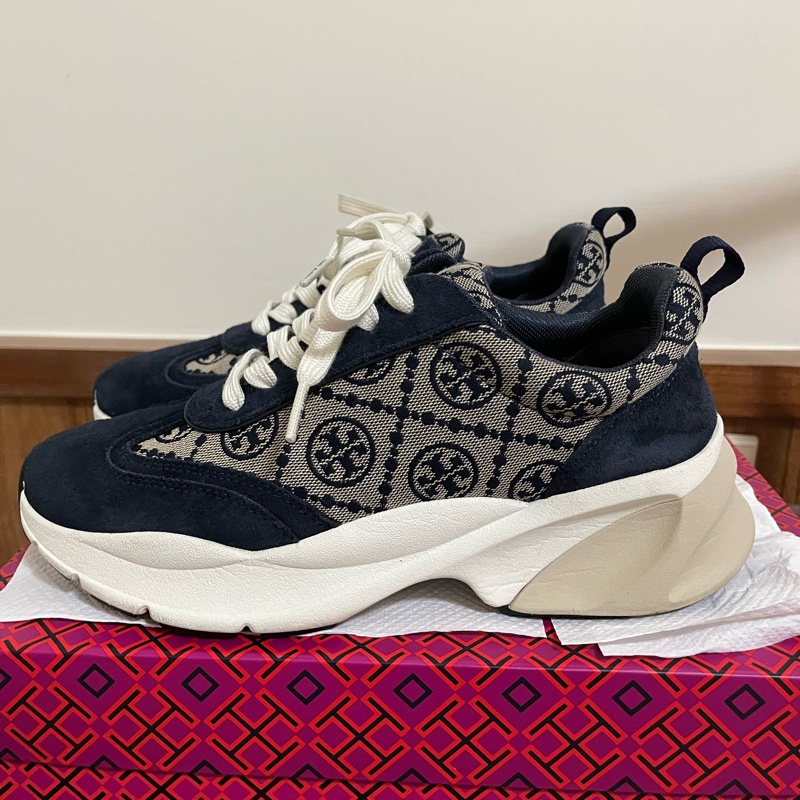 Tory Burch藍色經典老花老爹鞋（3.5折）-1