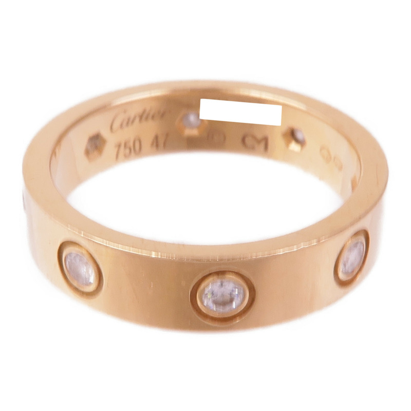 CARTIER 18K黃金Love Ring 8 Diamond鑽石戒指US#4-1