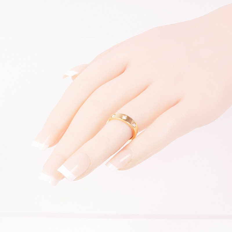 CARTIER 18K黃金Love Ring 8 Diamond鑽石戒指US#4-6