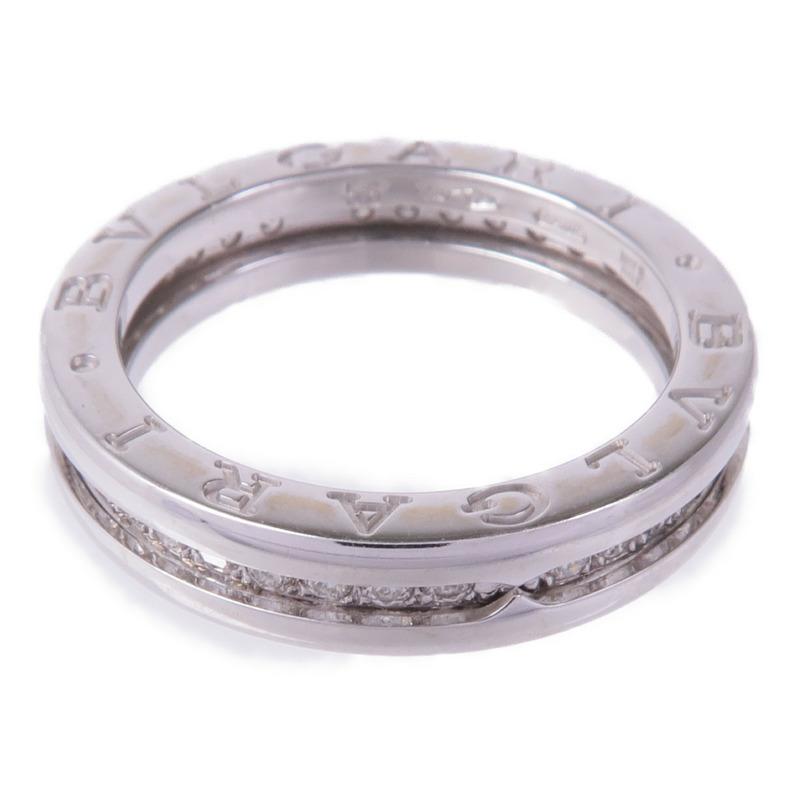 BVLGARI 18K白金B-zero1 Diamond鑽石戒指US#7.5/BVLGARI#56-1