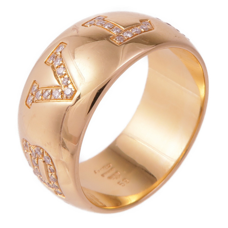 BVLGARI 18K玫瑰金Bulgari Monologo Diamond鑽石戒指US#8.5/BVLGARI#59-0