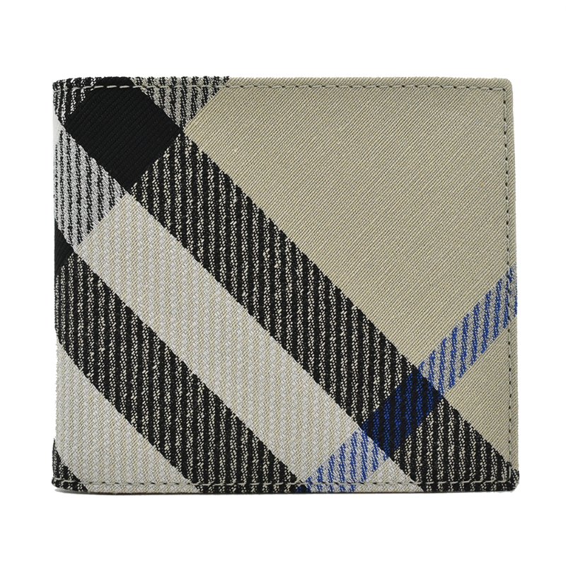 【門市全新現貨】BURBERRY 經典織布格紋八卡對開短夾皮夾 (附原廠防塵袋)-4