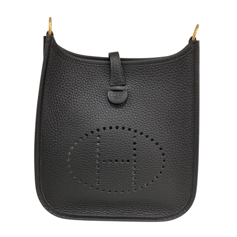 HERMES 愛馬仕 Evelyne16 W刻 皮革 肩背包 黑色 金釦-1