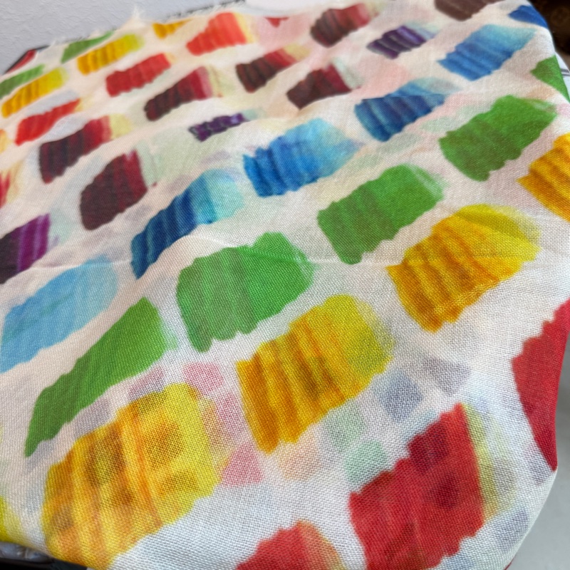 Chanel 喀什米爾圍巾方塊彩色 好好摸-9