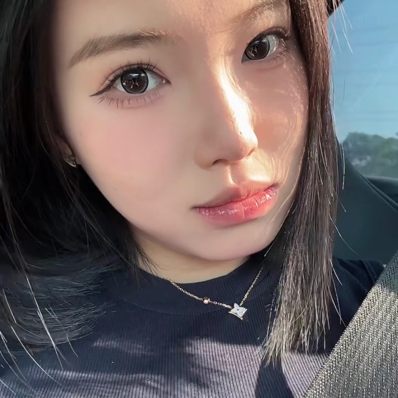 LV 粉貝母鑽石項鍊 玫瑰金-3