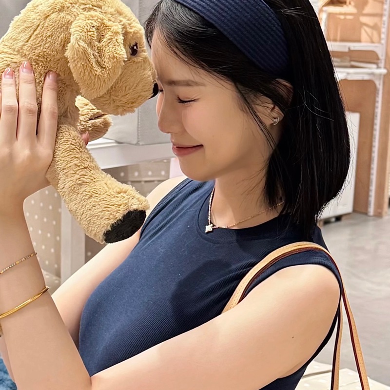 LV 粉貝母鑽石項鍊 玫瑰金-4