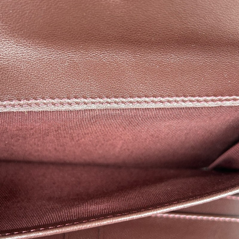 Chanel香奈兒 黑銀羊皮 三折長夾 銀包 錢包 19開-12