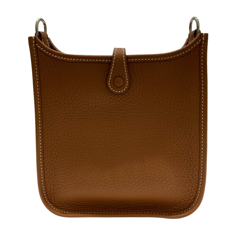 HERMES 愛馬仕 Evelyne16 W刻 皮革 肩背包 棕色 銀釦-2