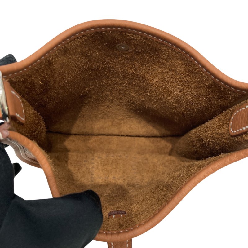 HERMES 愛馬仕 Evelyne16 W刻 皮革 肩背包 棕色 銀釦-7