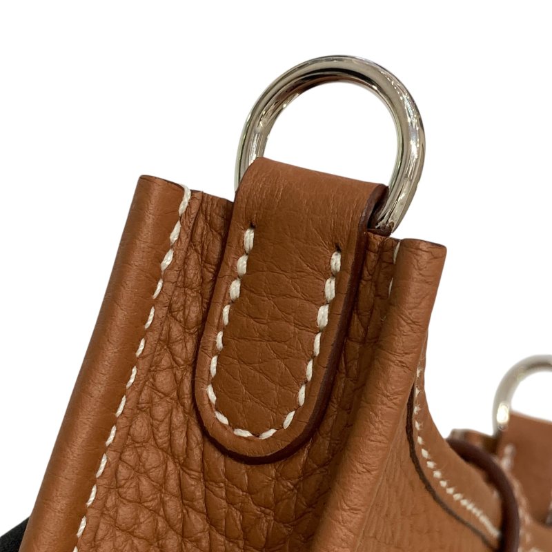 HERMES 愛馬仕 Evelyne16 W刻 皮革 肩背包 棕色 銀釦-13