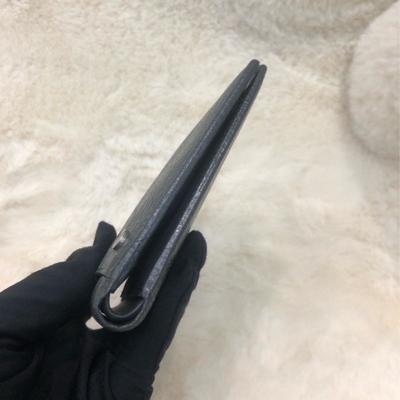 Balenciaga 灰色 皮革 短銀包 O239NY-4