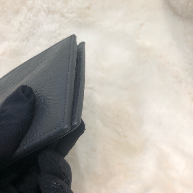 Balenciaga 灰色 皮革 短銀包 O239NY-8