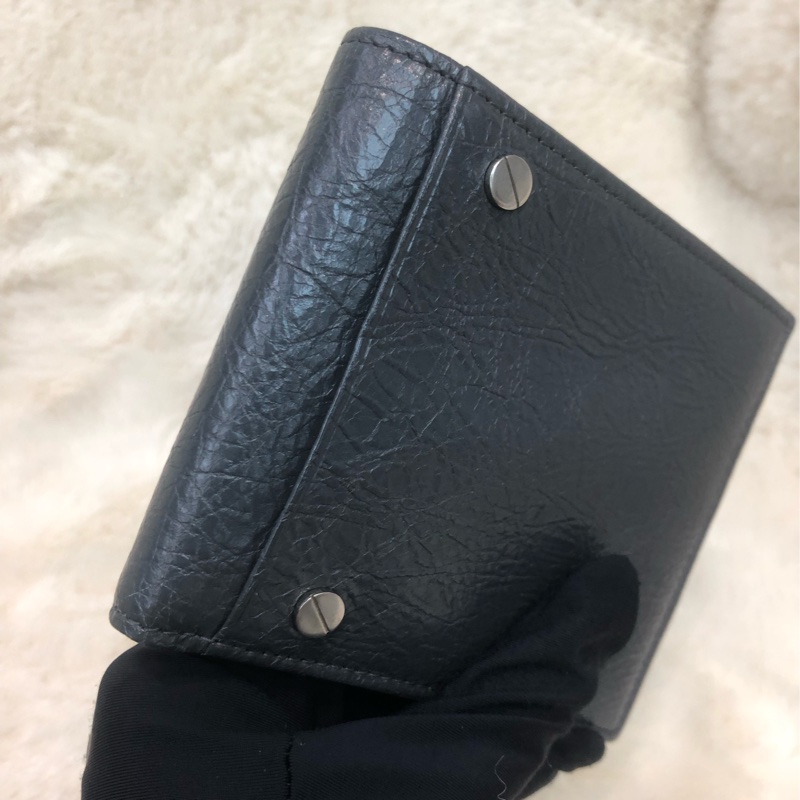 Balenciaga 灰色 皮革 短銀包 O239NY-9