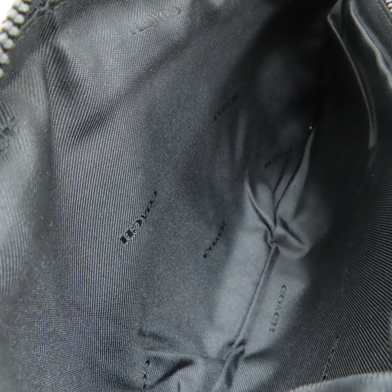 黑色牛皮 藍色帆布 胸包-4