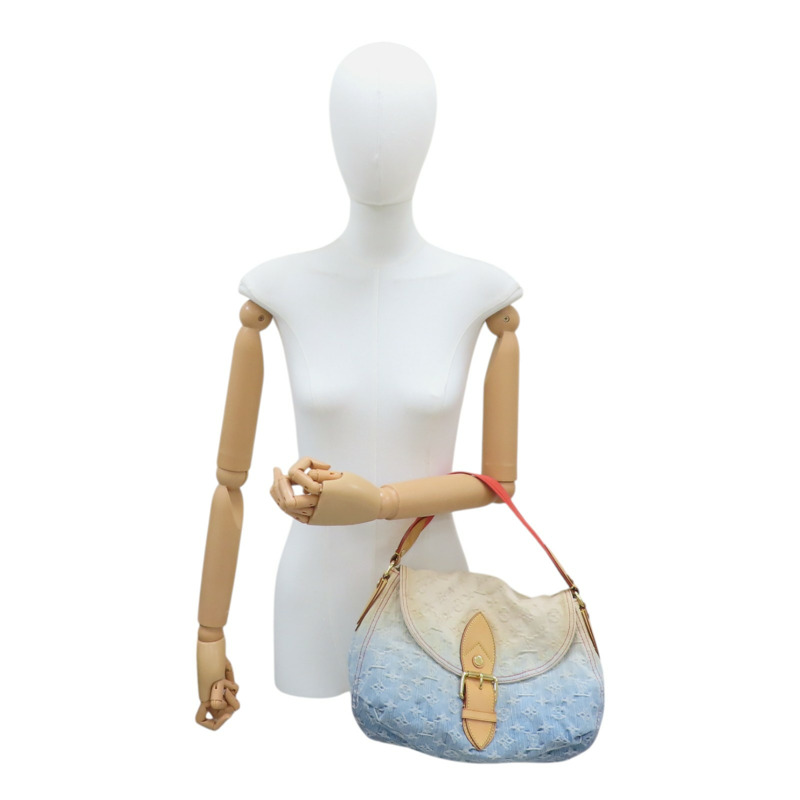 藍色/米白單寧 橘色帆布 Sunray 肩背包 M40416 M40416-13