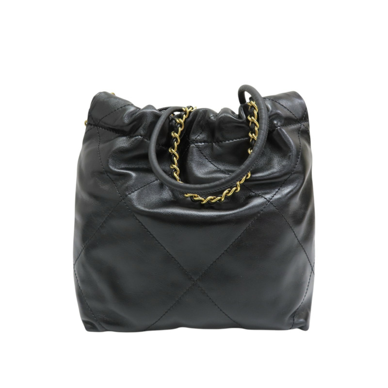 黑色牛皮 CHANEL 22 Mini 兩用包 AS3980-1