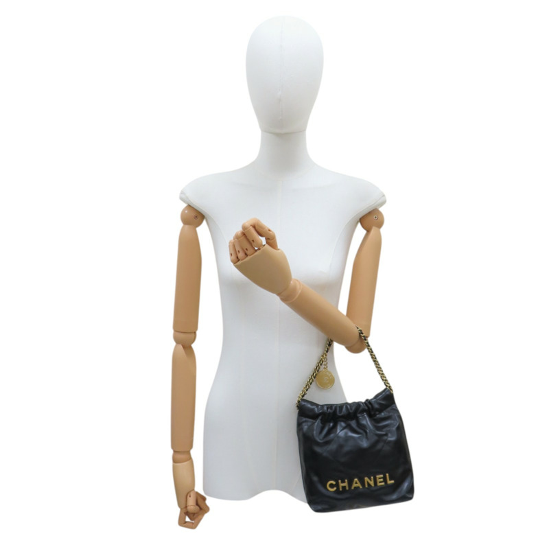 黑色牛皮 CHANEL 22 Mini 兩用包 AS3980-11