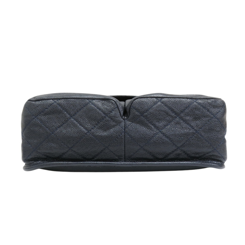 藍色 荔枝紋牛皮 Beauty Split Pocket 鍊帶肩背包 無卡【CHANEL 香奈兒】-3