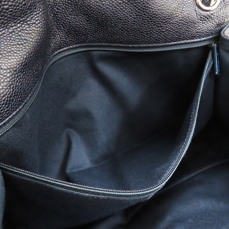 藍色 荔枝紋牛皮 Beauty Split Pocket 鍊帶肩背包 無卡【CHANEL 香奈兒】-7