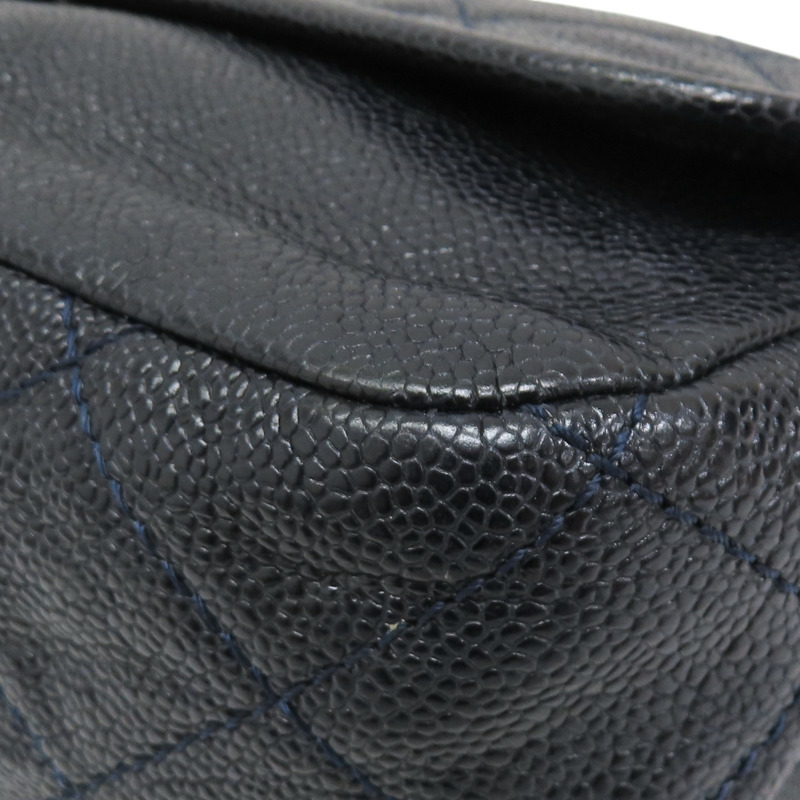 藍色 荔枝紋牛皮 Beauty Split Pocket 鍊帶肩背包 無卡【CHANEL 香奈兒】-15