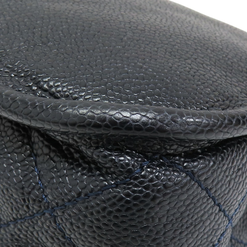 藍色 荔枝紋牛皮 Beauty Split Pocket 鍊帶肩背包 無卡【CHANEL 香奈兒】-17