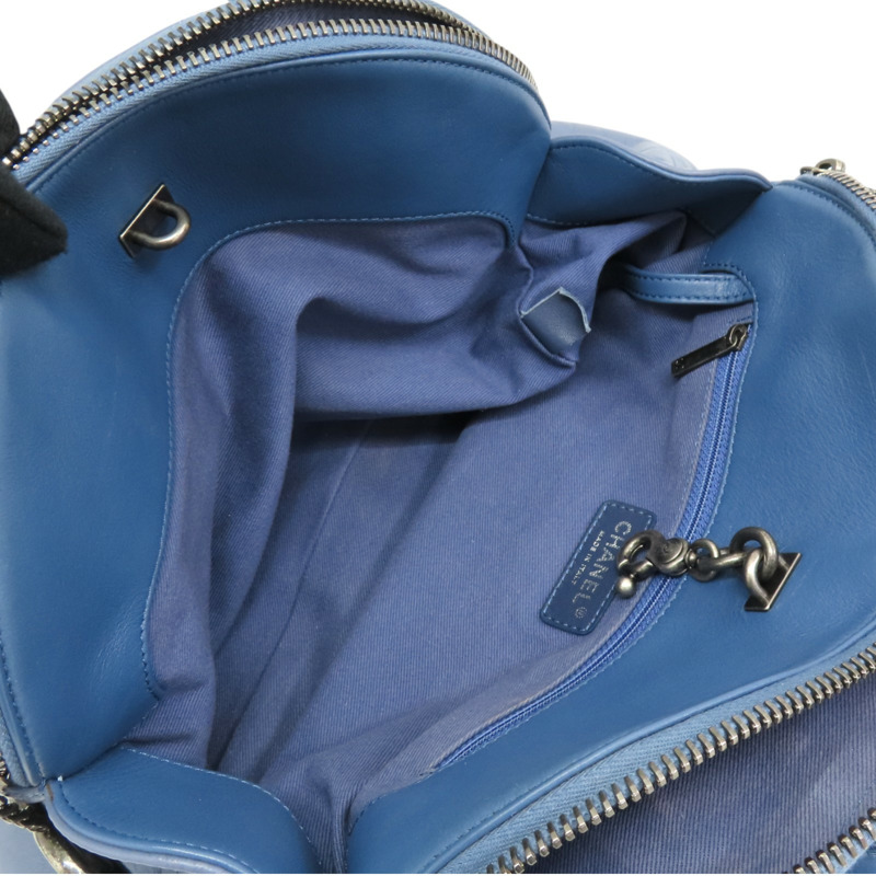 藍色牛皮 兩用包 無卡-4