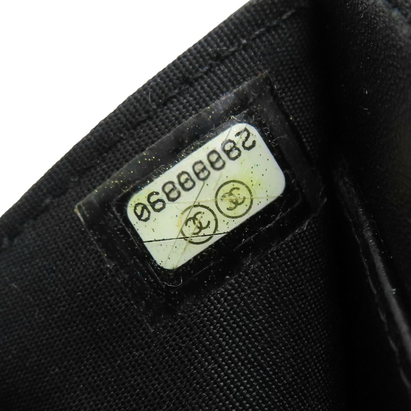 黑色 皮革 彩色雙C 三折短夾 無卡-9