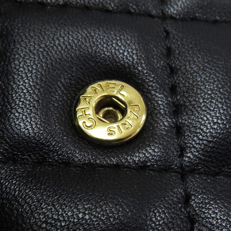 黑色 皮革 彩色雙C 三折短夾 無卡-14