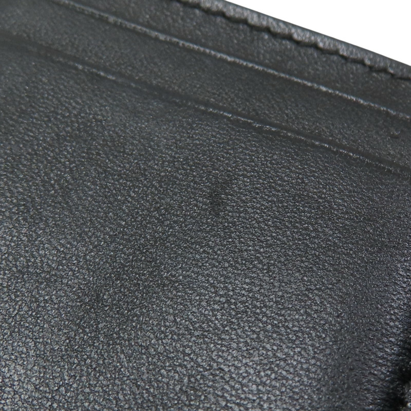 黑色 皮革 彩色雙C 三折短夾 無卡-15