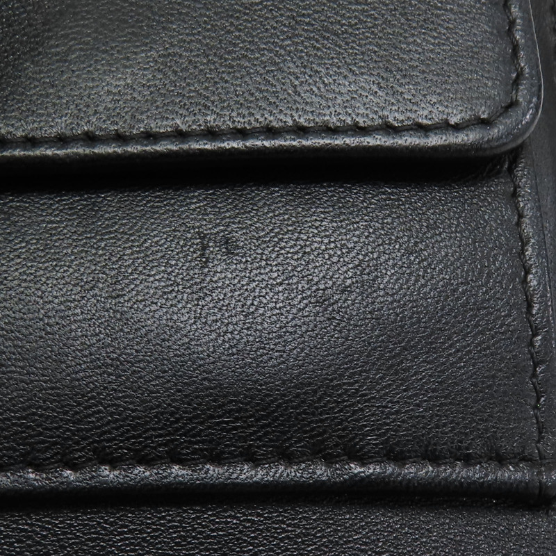 黑色 皮革 彩色雙C 三折短夾 無卡-18