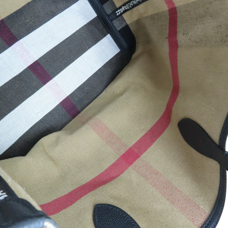 棕色 格紋 帆布 tote 手提包-5