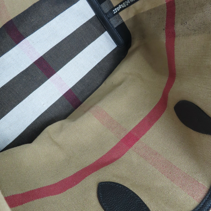 棕色 格紋 帆布 tote 手提包-6