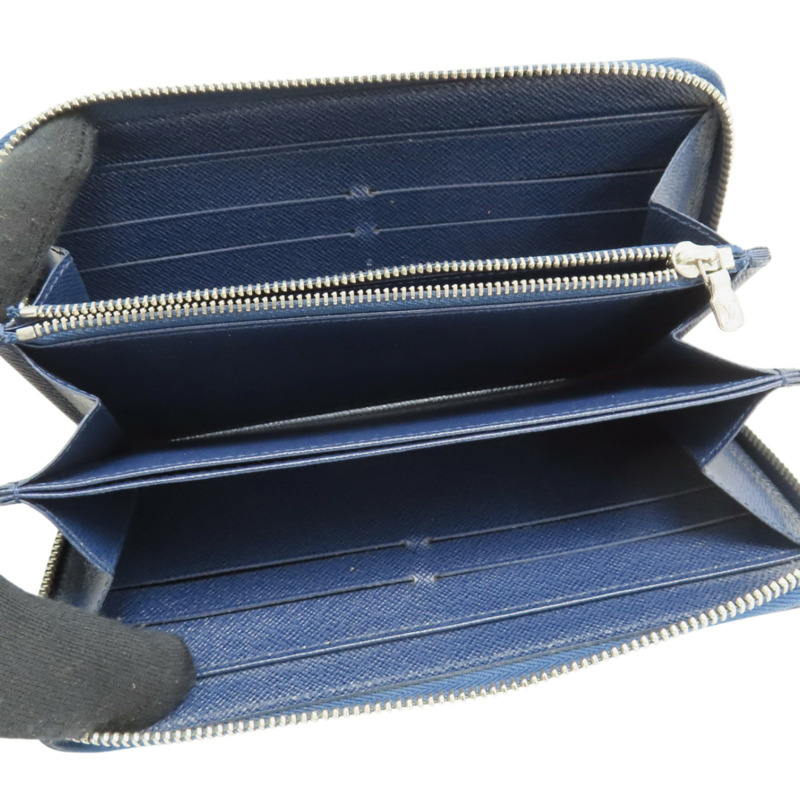 藍色 EPI水波紋牛皮 Zippy 拉鍊長夾 M60307-4