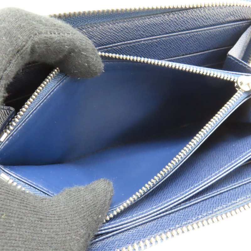 藍色 EPI水波紋牛皮 Zippy 拉鍊長夾 M60307-5