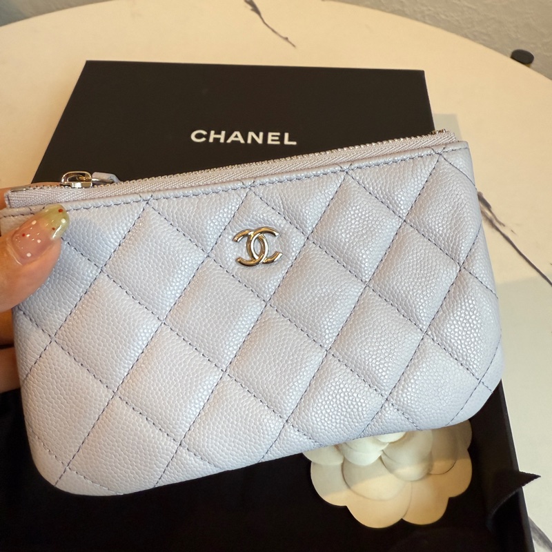 優雅淡紫色一字零錢包👛-1