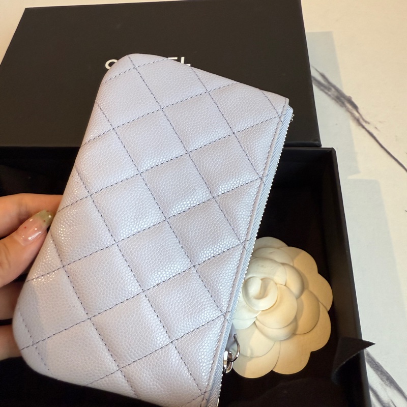 優雅淡紫色一字零錢包👛-3