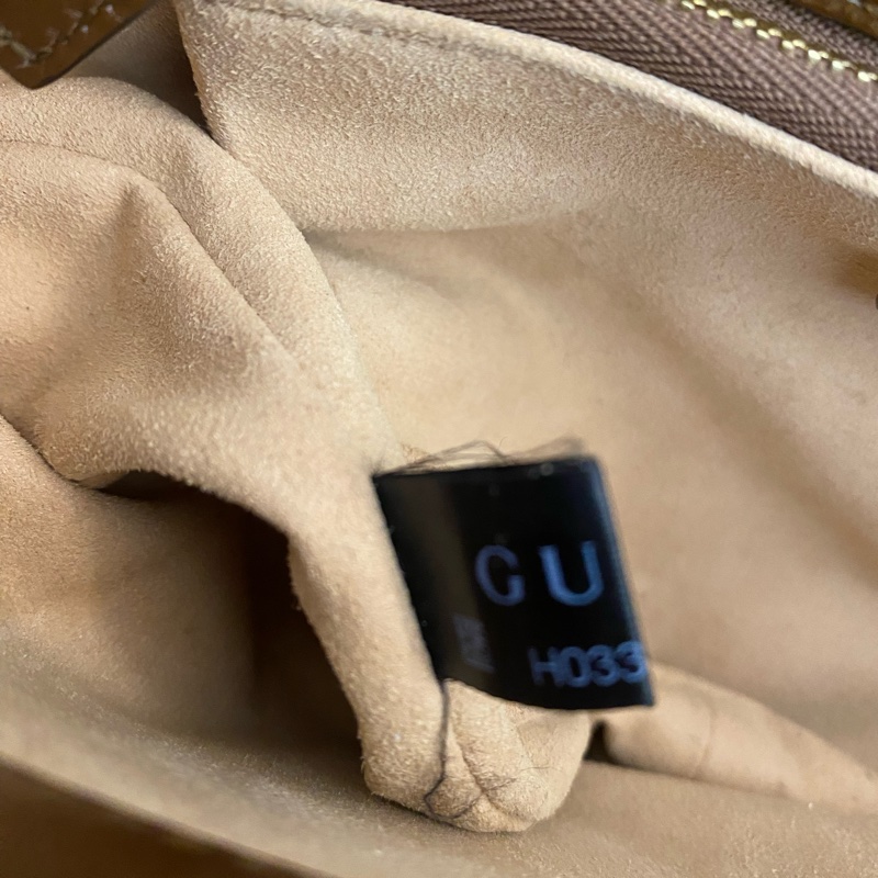 Gucci/古馳 烏木烏木色拼老花1955馬鞍包 小號 可單肩斜挎-8