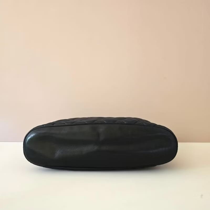 【LA LUNE】絕版中古包 Chanel黑色皮革鏈條包 單肩包 側背包 二手包 古董包-4