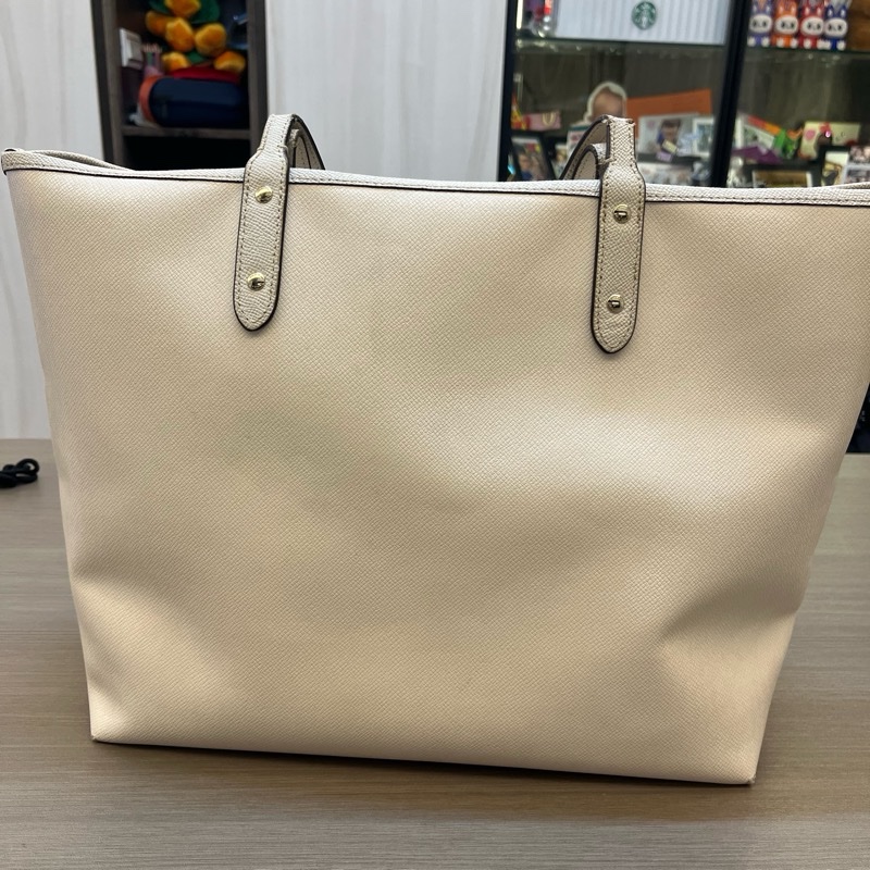 （500可售，先搶先贏 ）Coach 經典 托特包 雙面/兩面 白色/咖啡-6